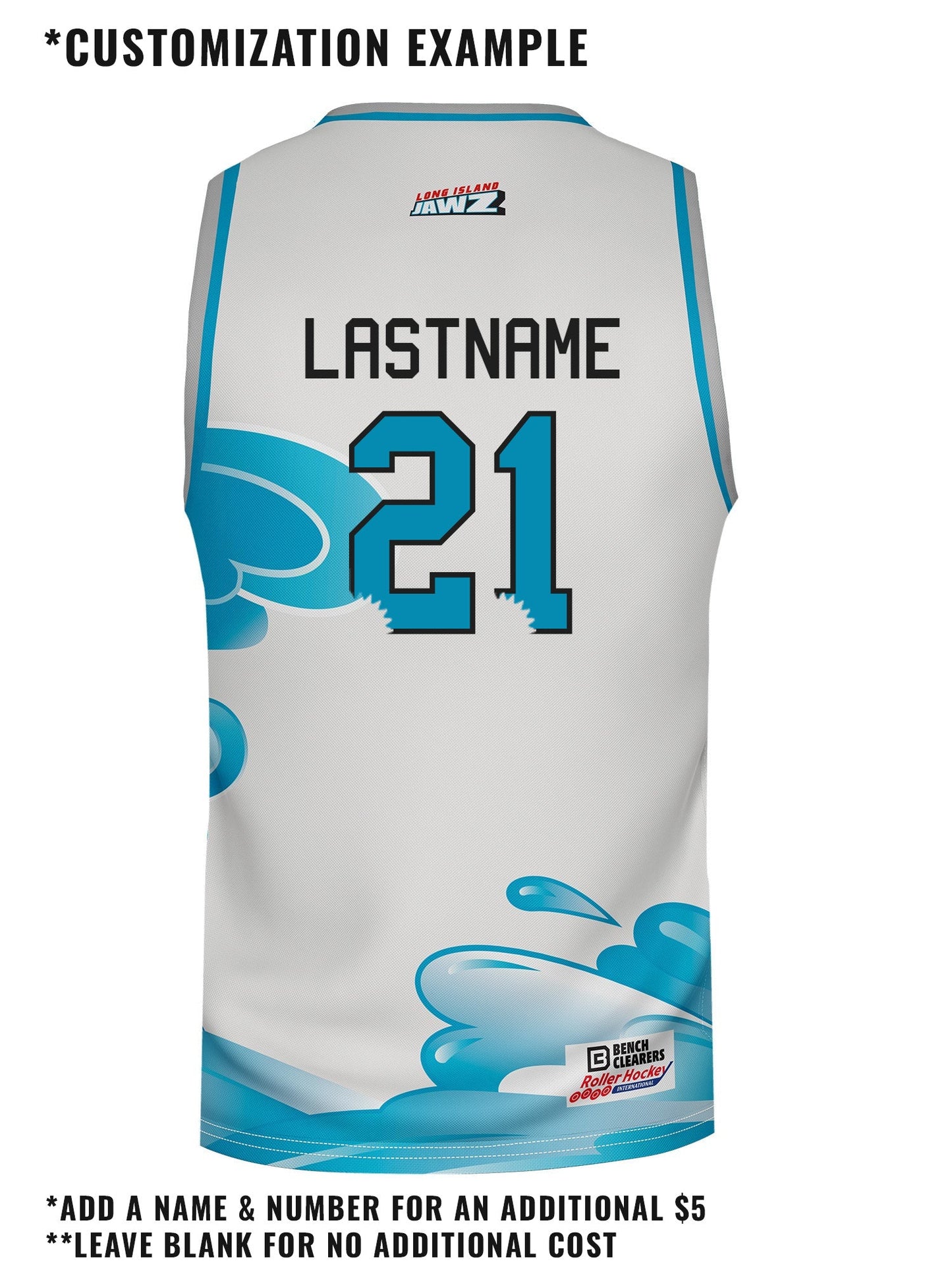 Long Island Jawz Away Hockey Tank - CUSTOM BACK