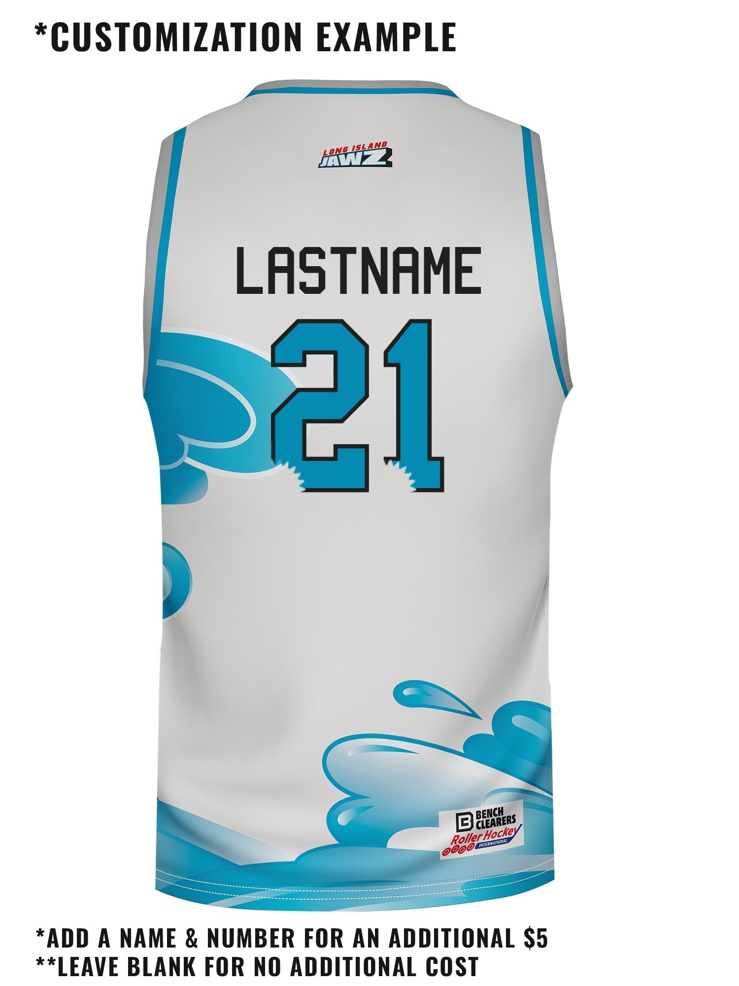 Long Island Jawz Away Hockey Tank - CUSTOM BACK