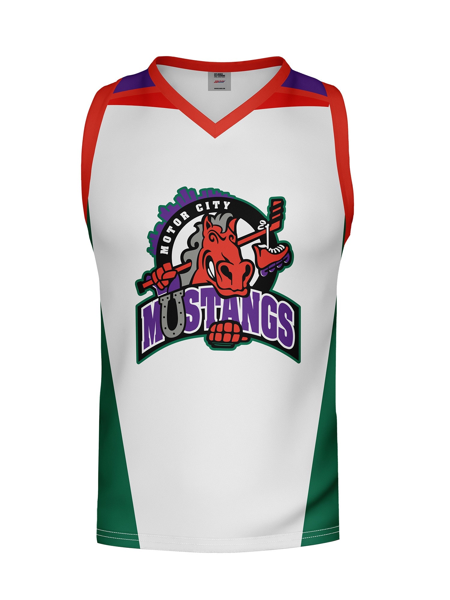 Motor City Mustangs Away Hockey Tank - 3D FRONT