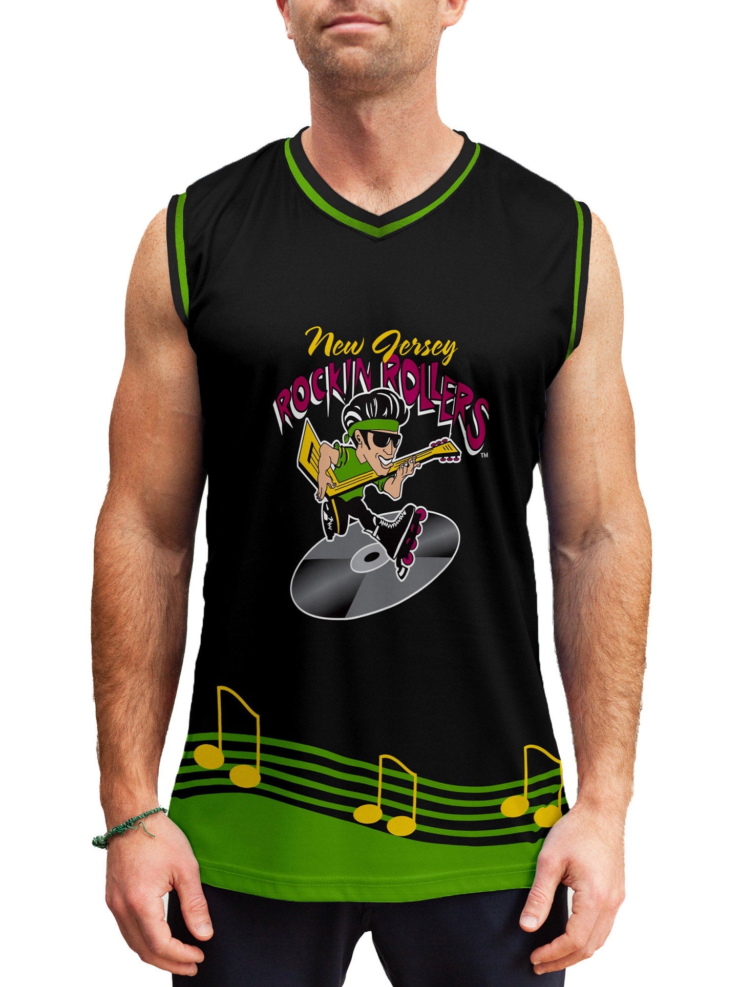 New Jersey Rockin' Rollers Hockey Tank - ON MODEL FRONT
