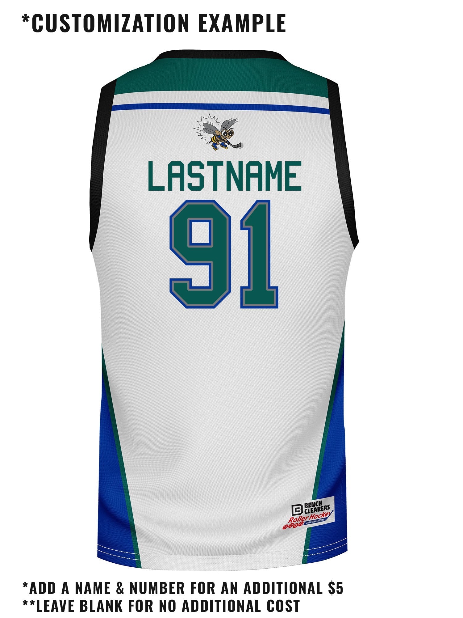 New England Stingers Away Hockey Tank - CUSTOM BACK