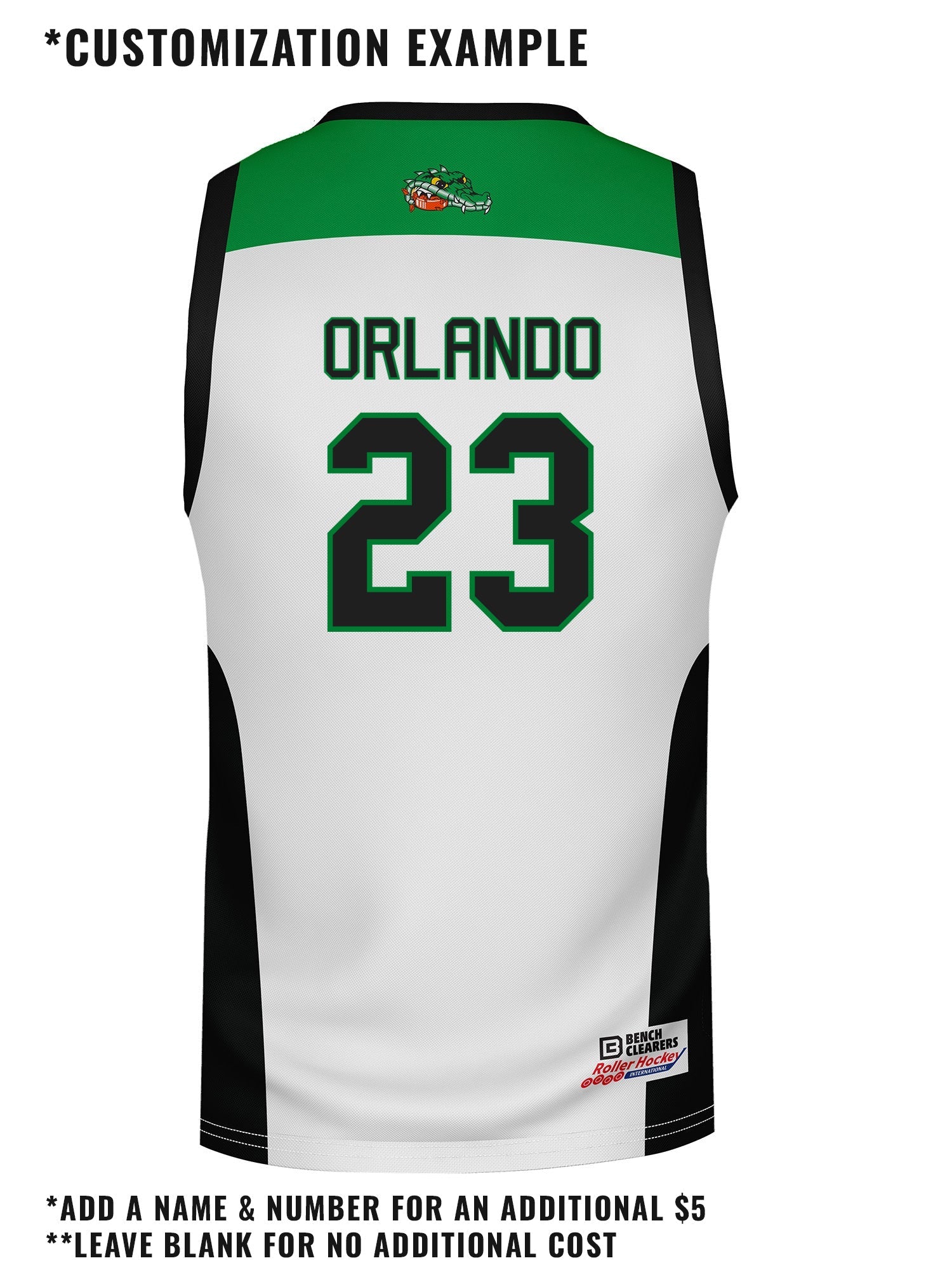 Orlando Rollergators Away Hockey Tank - CUSTOM BACK