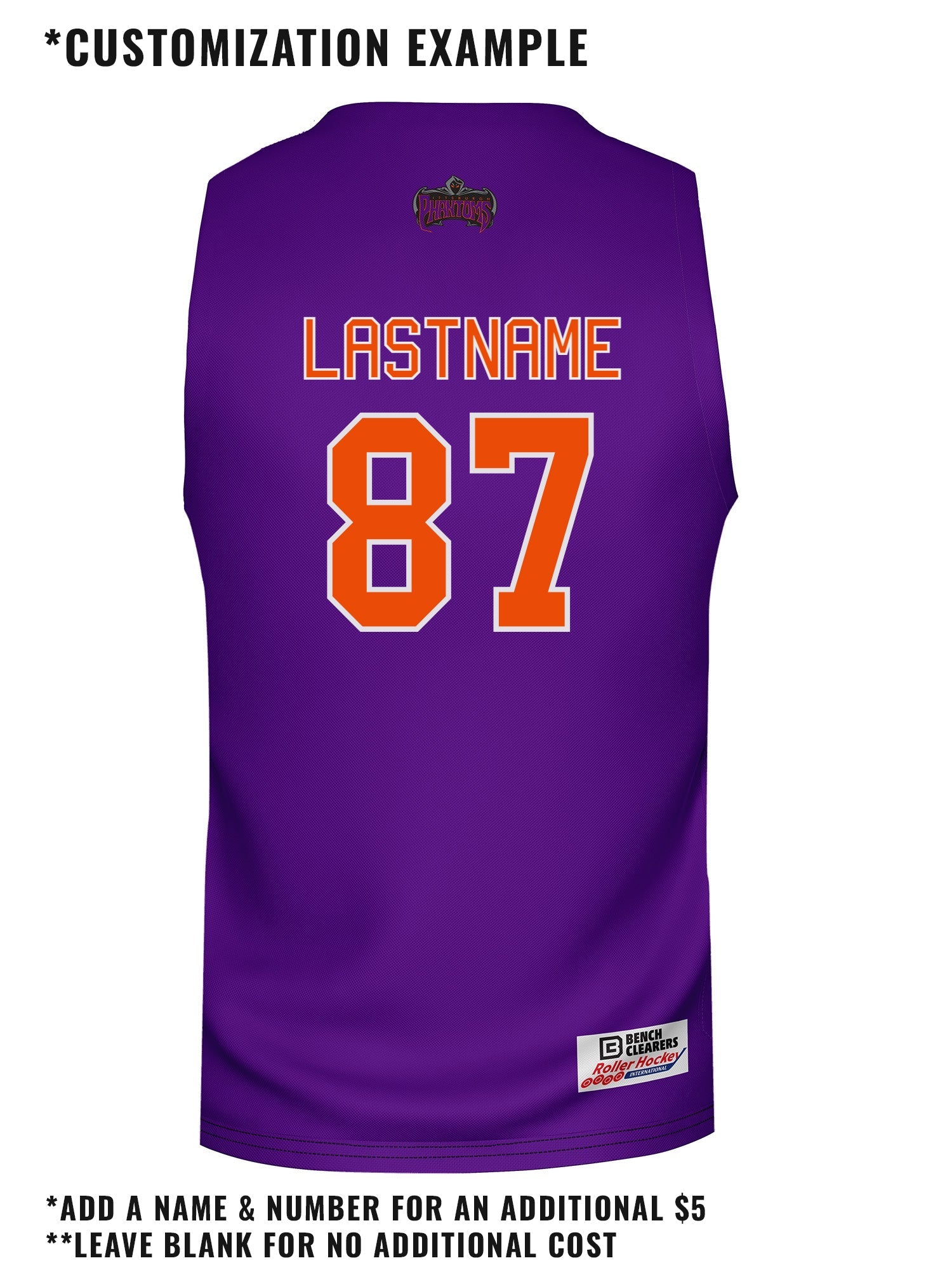 Pittsburgh Phantoms Hockey Tank - CUSTOM BACK