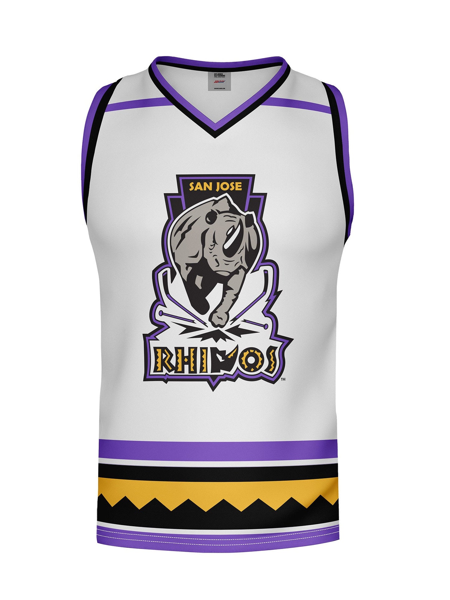 San Jose Rhinos Away Hockey Tank - 3D FRONT