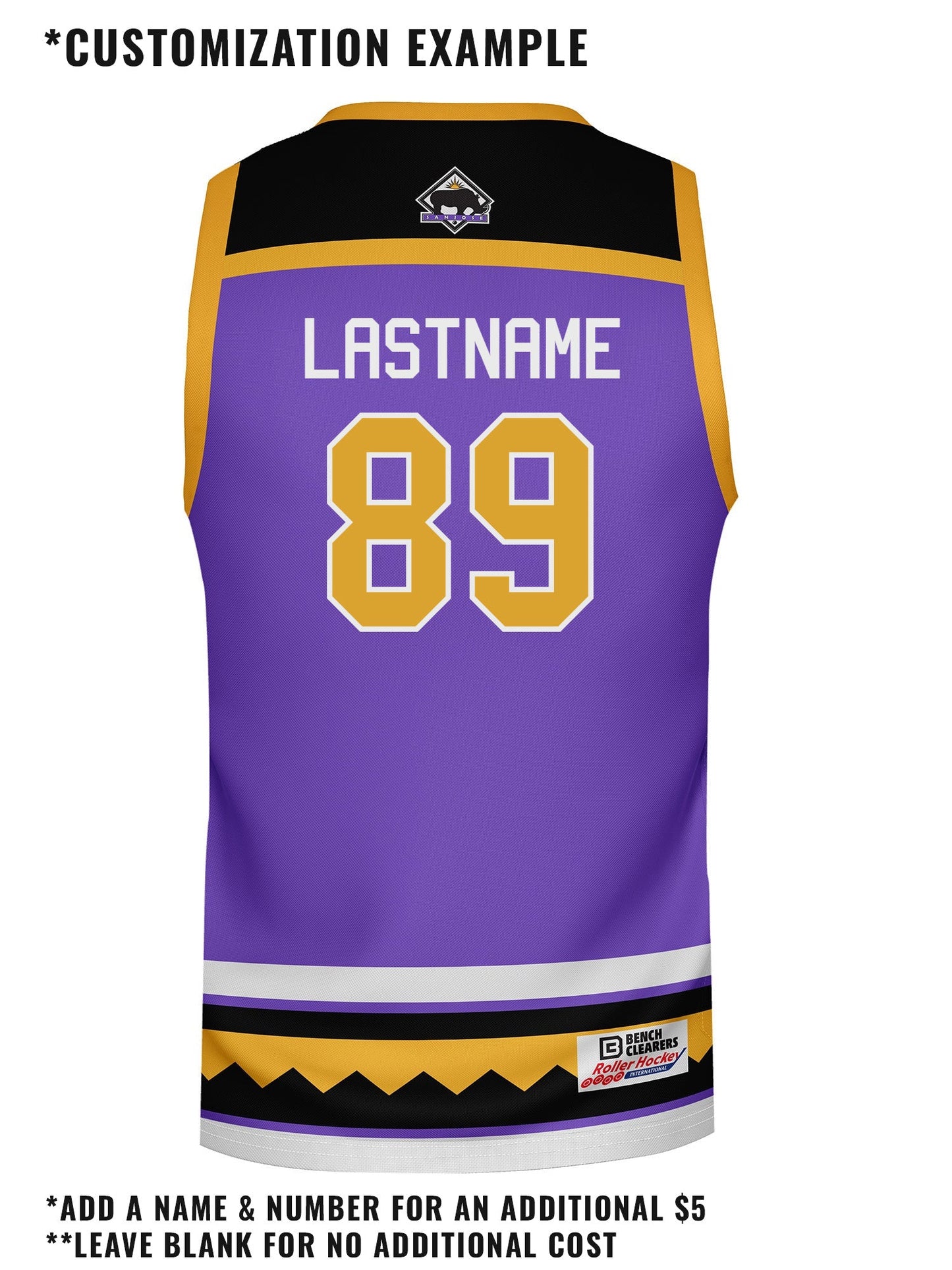 San Jose Rhinos Hockey Tank - CUSTOM BACK