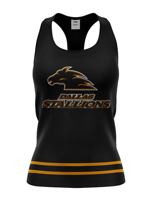Bench Clearers Dallas Stallions Women's Racerback Hockey Tank - 3D FRONT