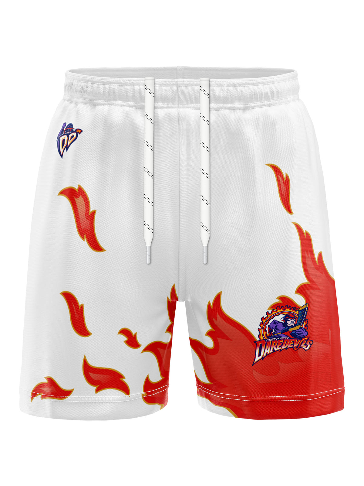Bench Clearers Denver Daredevils Away Hockey Shorts - 3D FRONT