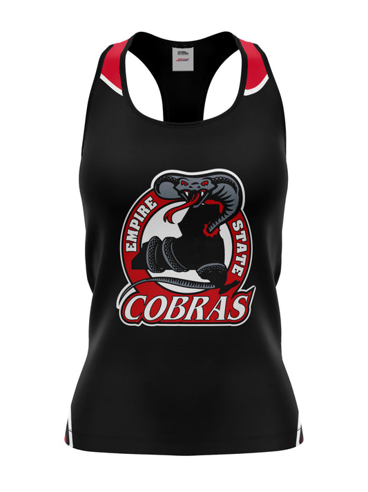 Bench Clearers Empire State Cobras Women's Racerback Hockey Tank - 3D FRONT