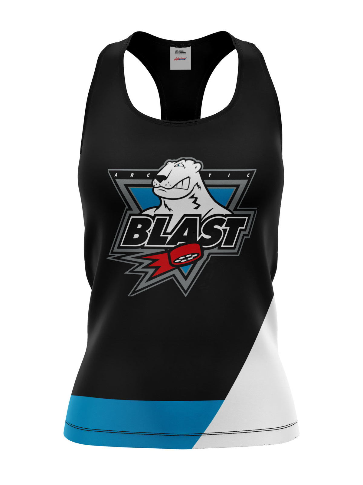 Bench Clearers Minnesota Arctic Blast Women's Racerback Hockey Tank - 3D FRONT