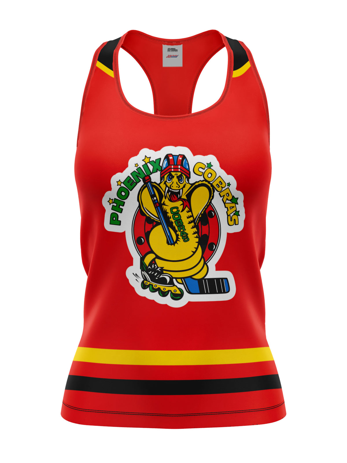 Bench Clearers Phoenix Cobras Women's Racerback Hockey Tank - 3D FRONT