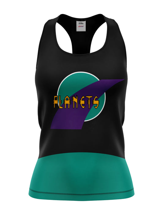 Bench Clearers Toronto Planets Women's Racerback Hockey Tank - 3D FRONT