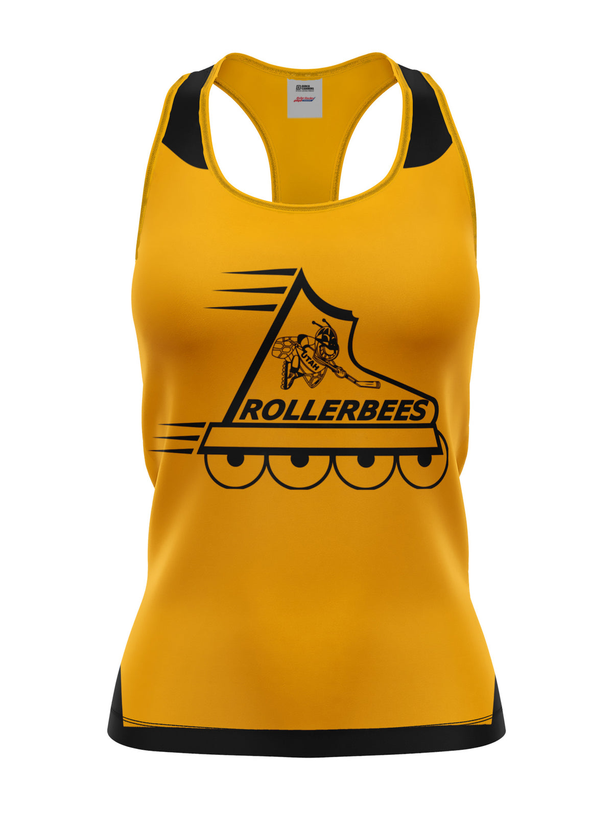 Bench Clearers Utah Rollerbees Women's Racerback Hockey Tank - 3D FRONT